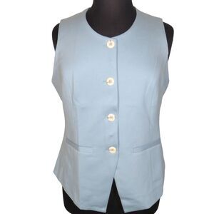 OGL Blue Ponte De Roma Button Up Vest Size XL